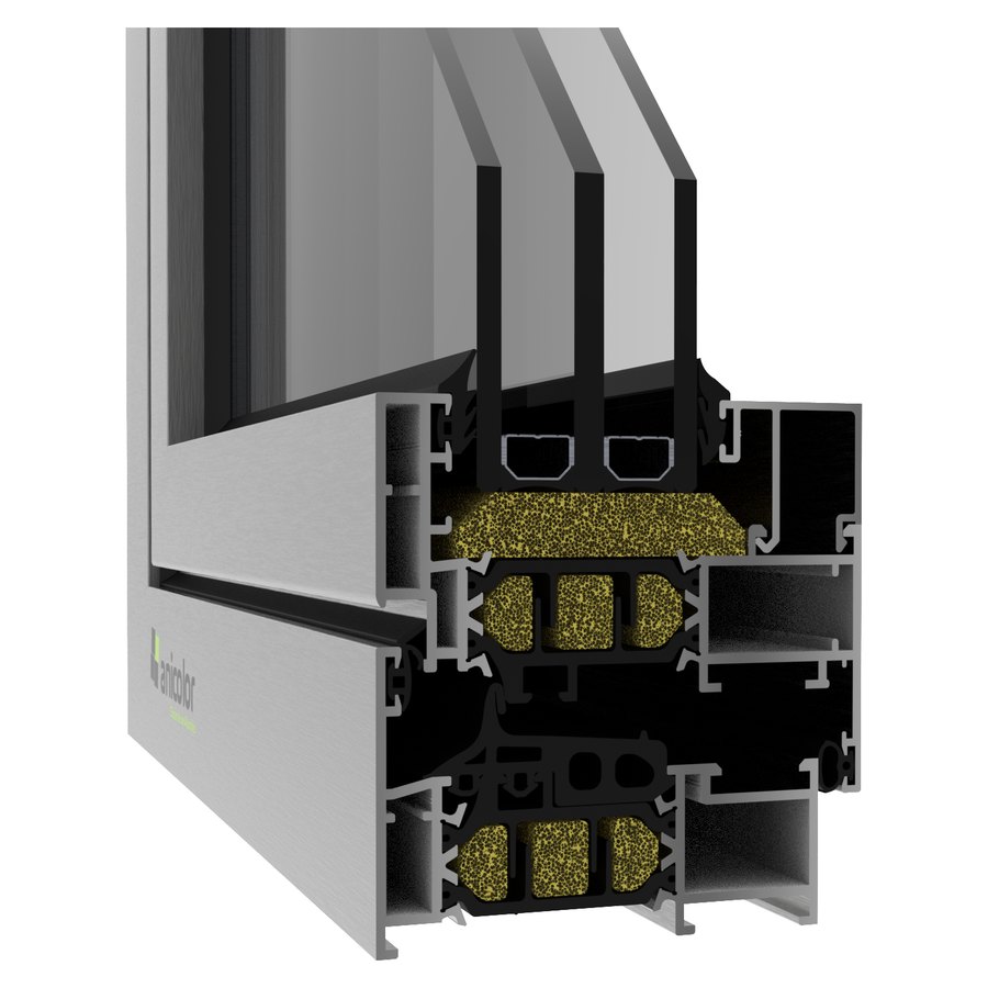 Render 3D del sistema para puertas